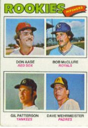 1977 Topps Baseball Cards      472     Don Aase/Bob McClure/Gil Patterson/Dave Wehrmeister RC